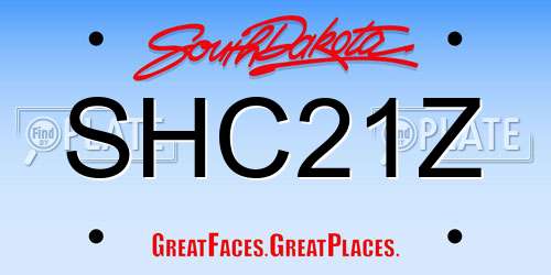 SHC21Z South Dakota License Plate