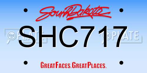 SHC717 South Dakota License Plate