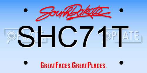 SHC71T South Dakota License Plate
