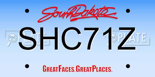 SHC71Z South Dakota License Plate
