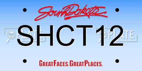 SHCT12 South Dakota License Plate