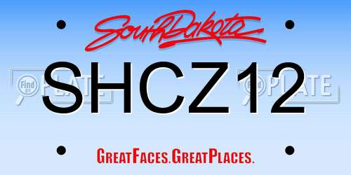 SHCZ12 South Dakota License Plate