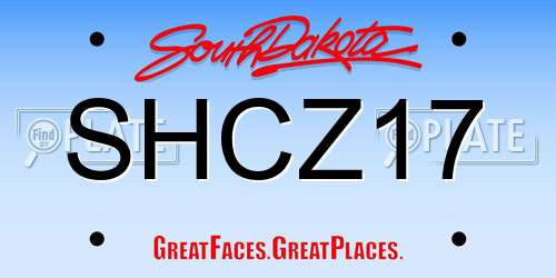 SHCZ17 South Dakota License Plate