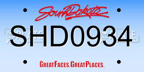 SHD0934 South Dakota License Plate