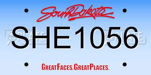 SHE1056 South Dakota License Plate