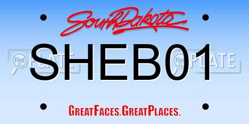 SHEB01 South Dakota License Plate