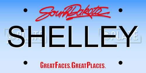 SHELLEY South Dakota License Plate