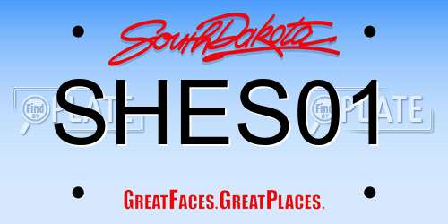 SHES01 South Dakota License Plate