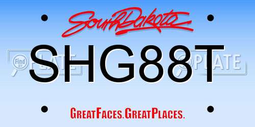 SHG88T South Dakota License Plate