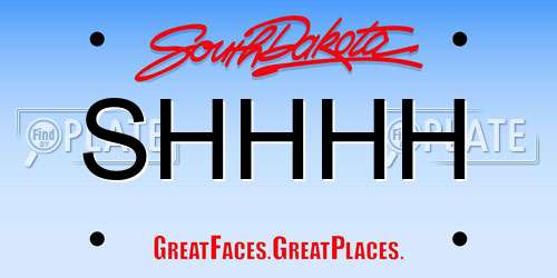 SHHHH South Dakota License Plate