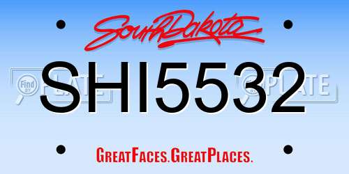 SHI5532 South Dakota License Plate