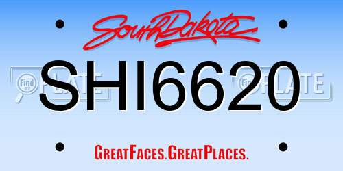 SHI6620 South Dakota License Plate