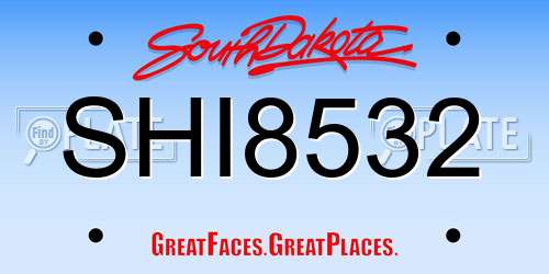 SHI8532 South Dakota License Plate