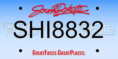 SHI8832 South Dakota License Plate
