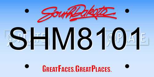 SHM8101 South Dakota License Plate