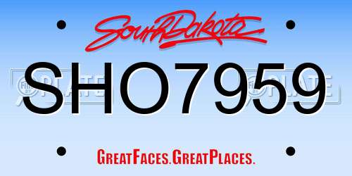 SHO7959 South Dakota License Plate