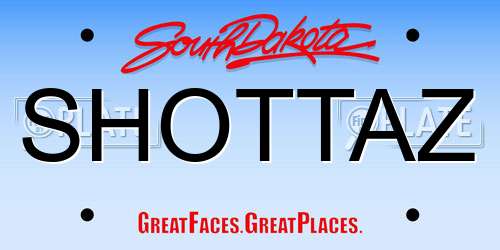 SHOTTAZ South Dakota License Plate