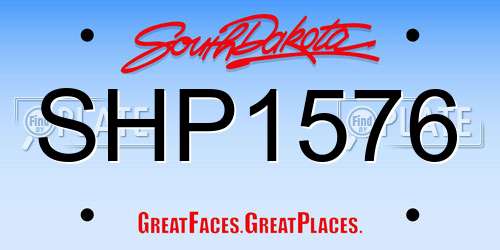 SHP1576 South Dakota License Plate