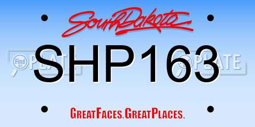 SHP163 South Dakota License Plate