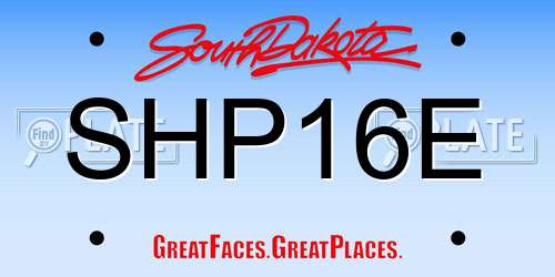SHP16E South Dakota License Plate