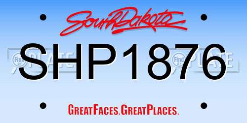 SHP1876 South Dakota License Plate