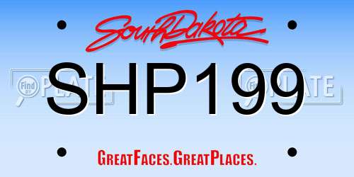 SHP199 South Dakota License Plate