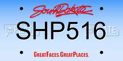 SHP516 South Dakota License Plate