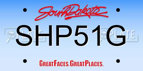 SHP51G South Dakota License Plate