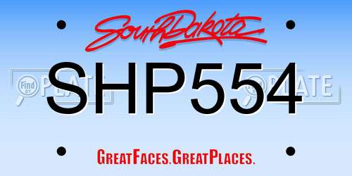 SHP554 South Dakota License Plate