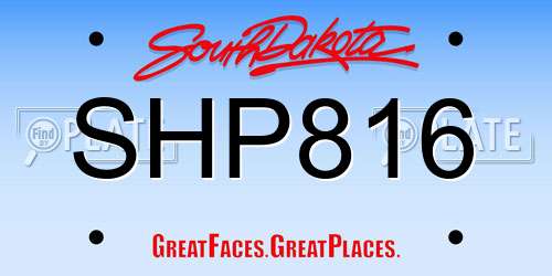 SHP816 South Dakota License Plate