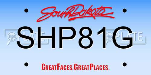SHP81G South Dakota License Plate