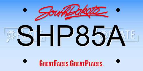 SHP85A South Dakota License Plate