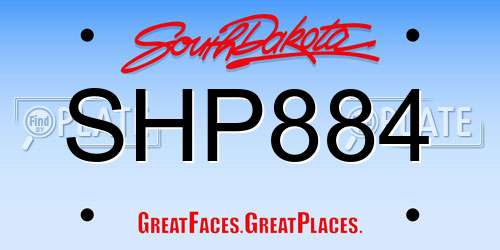SHP884 South Dakota License Plate