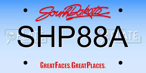 SHP88A South Dakota License Plate