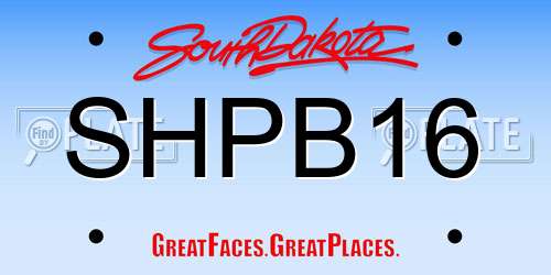 SHPB16 South Dakota License Plate