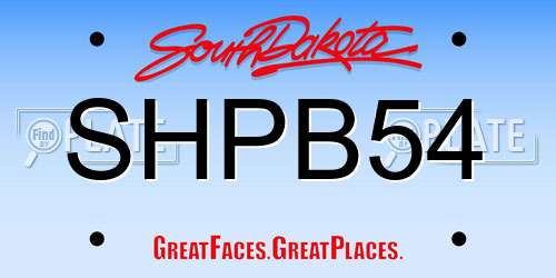 SHPB54 South Dakota License Plate
