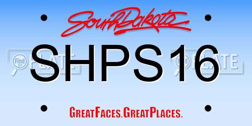 SHPS16 South Dakota License Plate