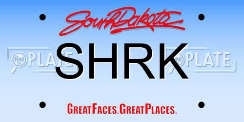 SHRK South Dakota License Plate