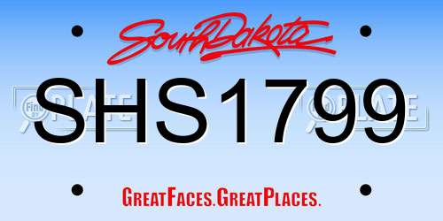 SHS1799 South Dakota License Plate
