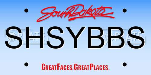 SHSYBBS South Dakota License Plate