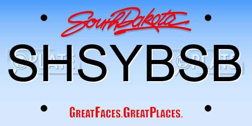 SHSYBSB South Dakota License Plate