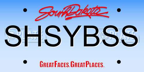 SHSYBSS South Dakota License Plate