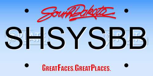 SHSYSBB South Dakota License Plate