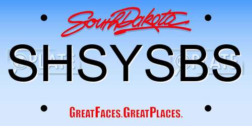 SHSYSBS South Dakota License Plate