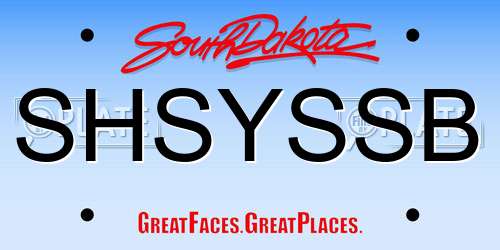 SHSYSSB South Dakota License Plate