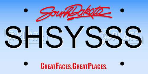 SHSYSSS South Dakota License Plate