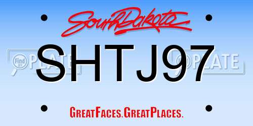 SHTJ97 South Dakota License Plate