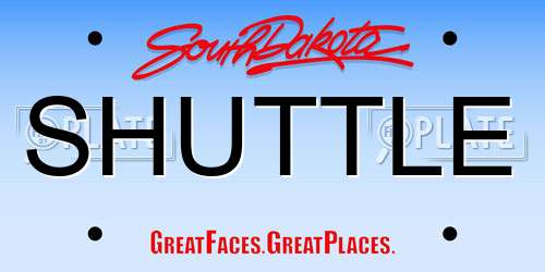 SHUTTLE South Dakota License Plate