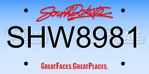 SHW8981 South Dakota License Plate