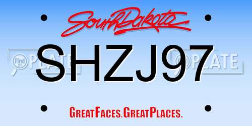 SHZJ97 South Dakota License Plate